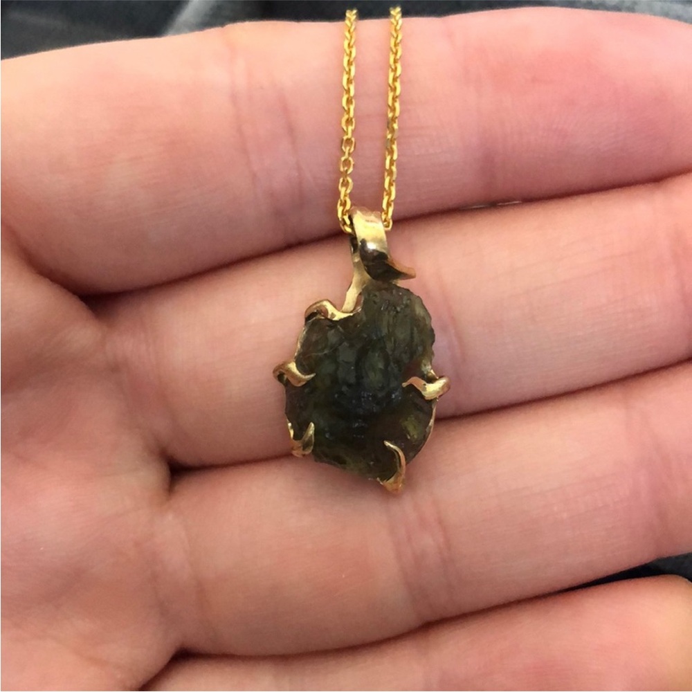 Moldavite pendant and necklace